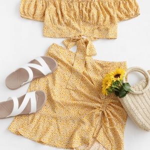 Zaful floral skirt set